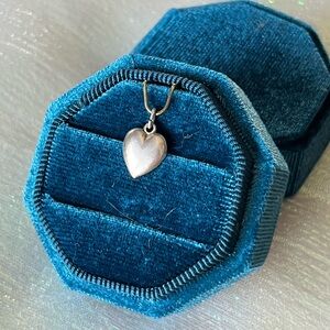 Antique 800/835 Silver Puffed Heart Charm- .9 grams